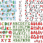 Xmas Alphabet Templates Vector – Free Download | Vectorpicfree Intended For Free Christmas Alphabet