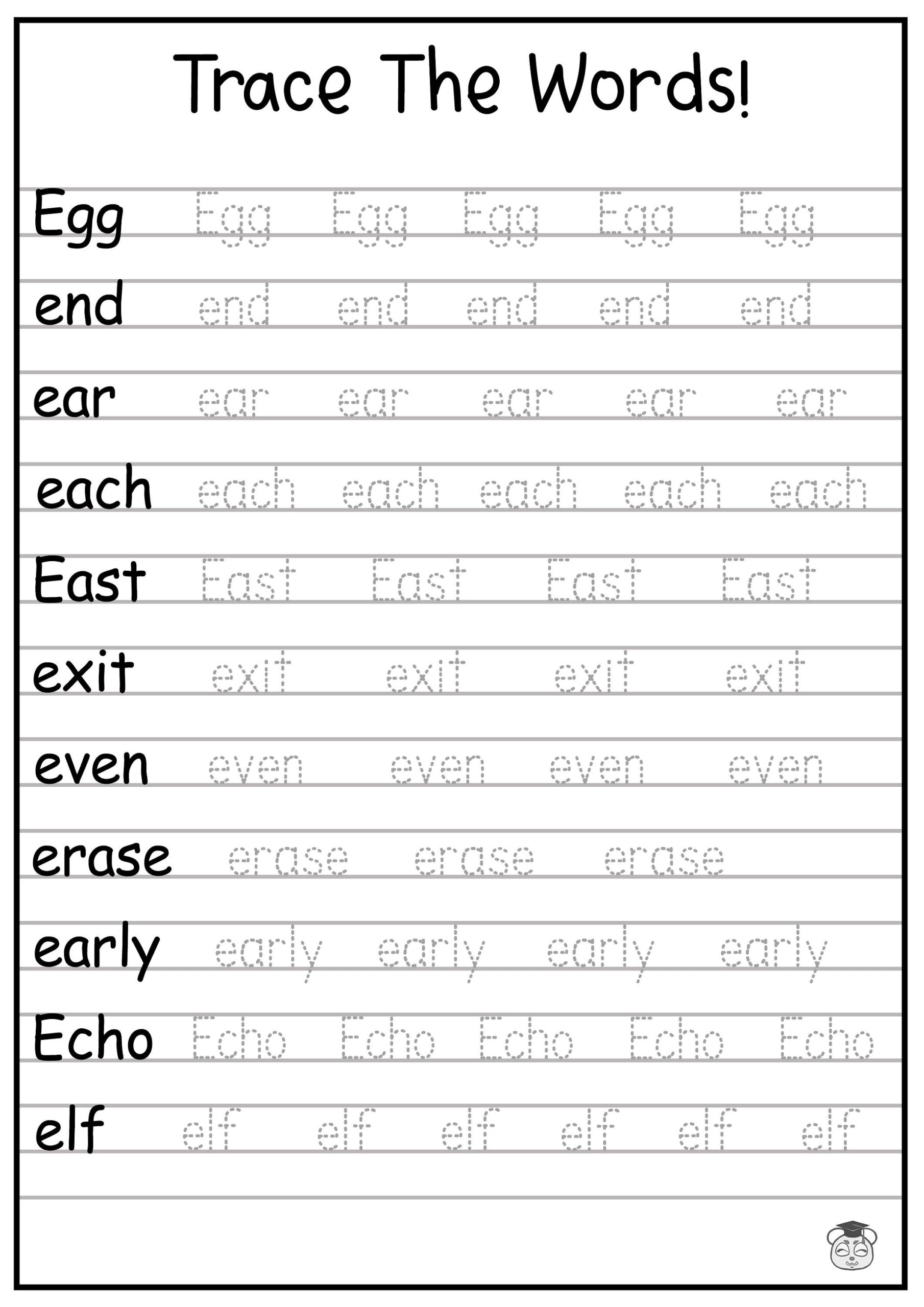24 Printable Trace The Words Worksheet! Alphabetical, A-Z, Capital inside 3 Letter Words Tracing Worksheets