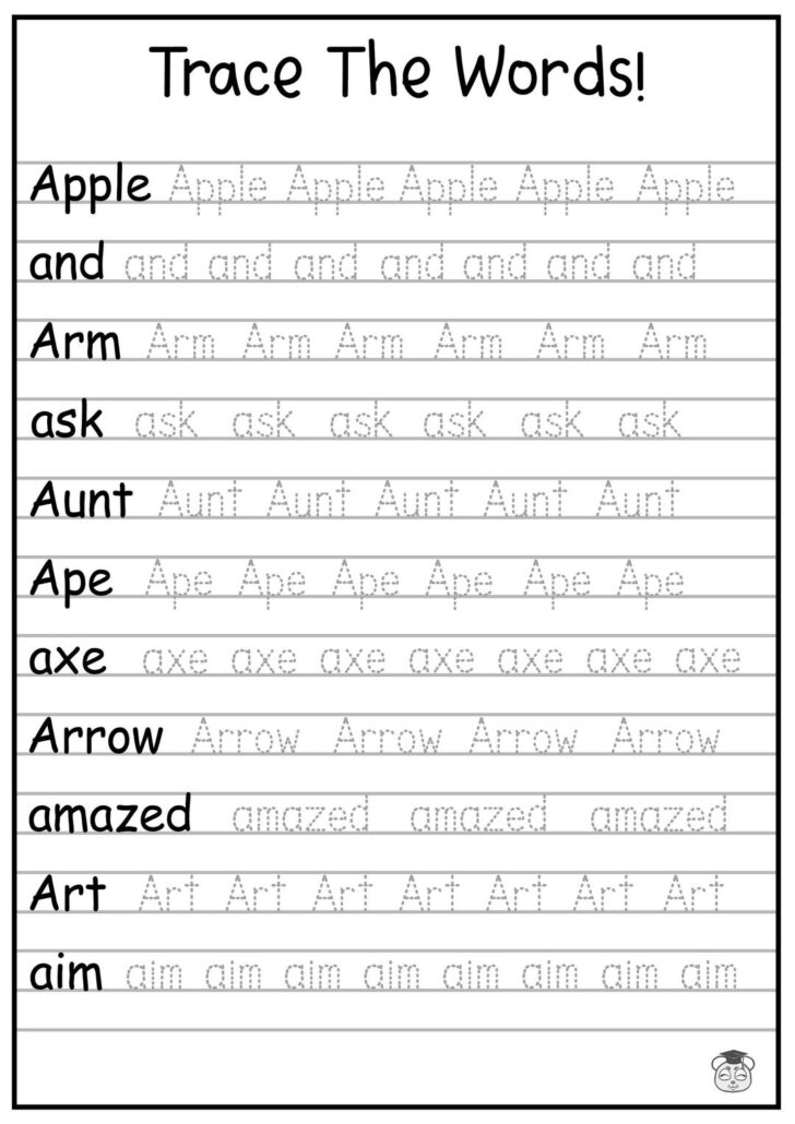 Letter Tracing Worksheets Grade 1