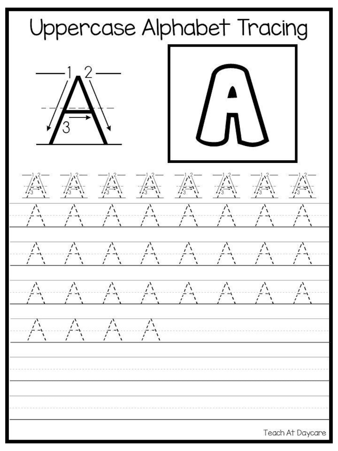 26 Printable Uppercase Alphabet Tracing Worksheets. Preschool with regard to Letter Tracing Worksheets Uppercase