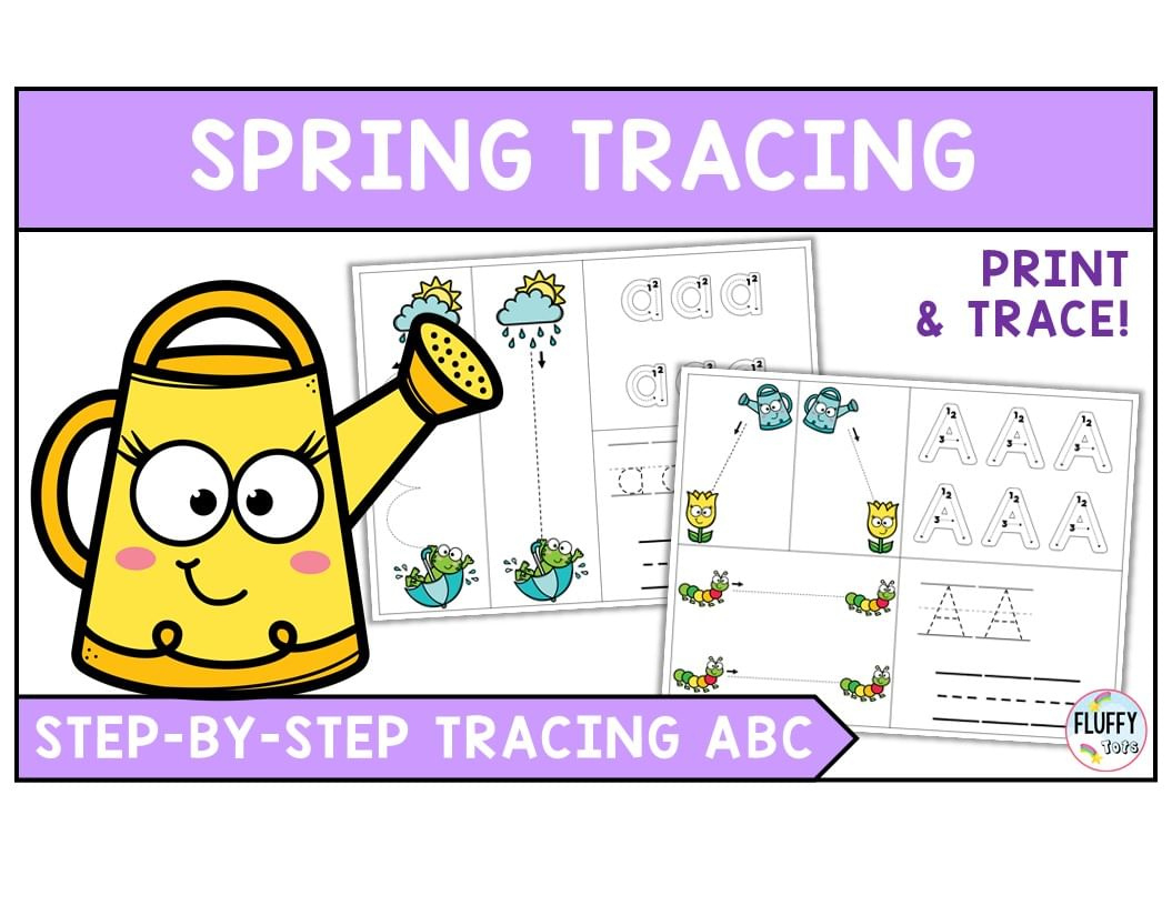 50+ Pages Fun Spring Letter Tracing Worksheets - Fluffytots intended for Spring Letter Tracing Worksheets