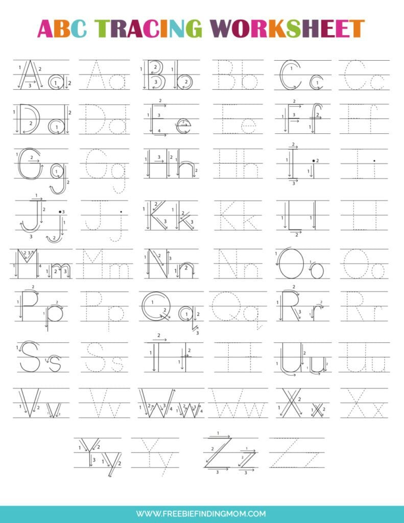 Abc Letters Printable Tracing Worksheets throughout Individual Letter Tracing Worksheets