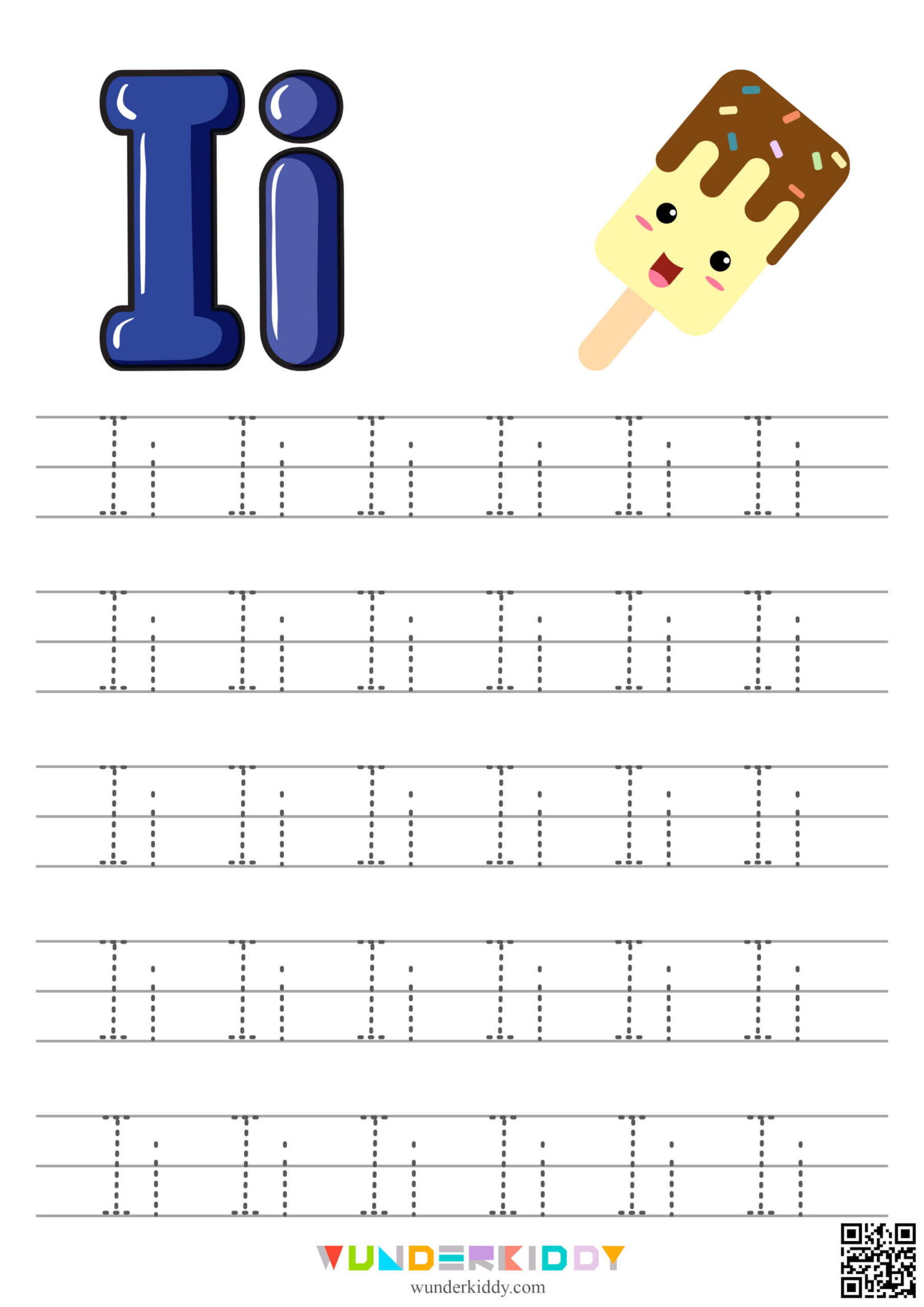 Alphabet-Arbeitsblatt Zum Nachschreiben Für Den Kindergarten regarding Tracing Letter Ii