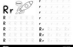 Alphabet R Tracing Stock Vector Images - Alamy for Tracing Letter R Worksheets For Kindergarten