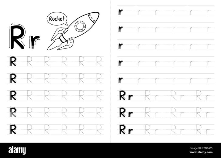 Tracing Letter R Worksheets For Kindergarten