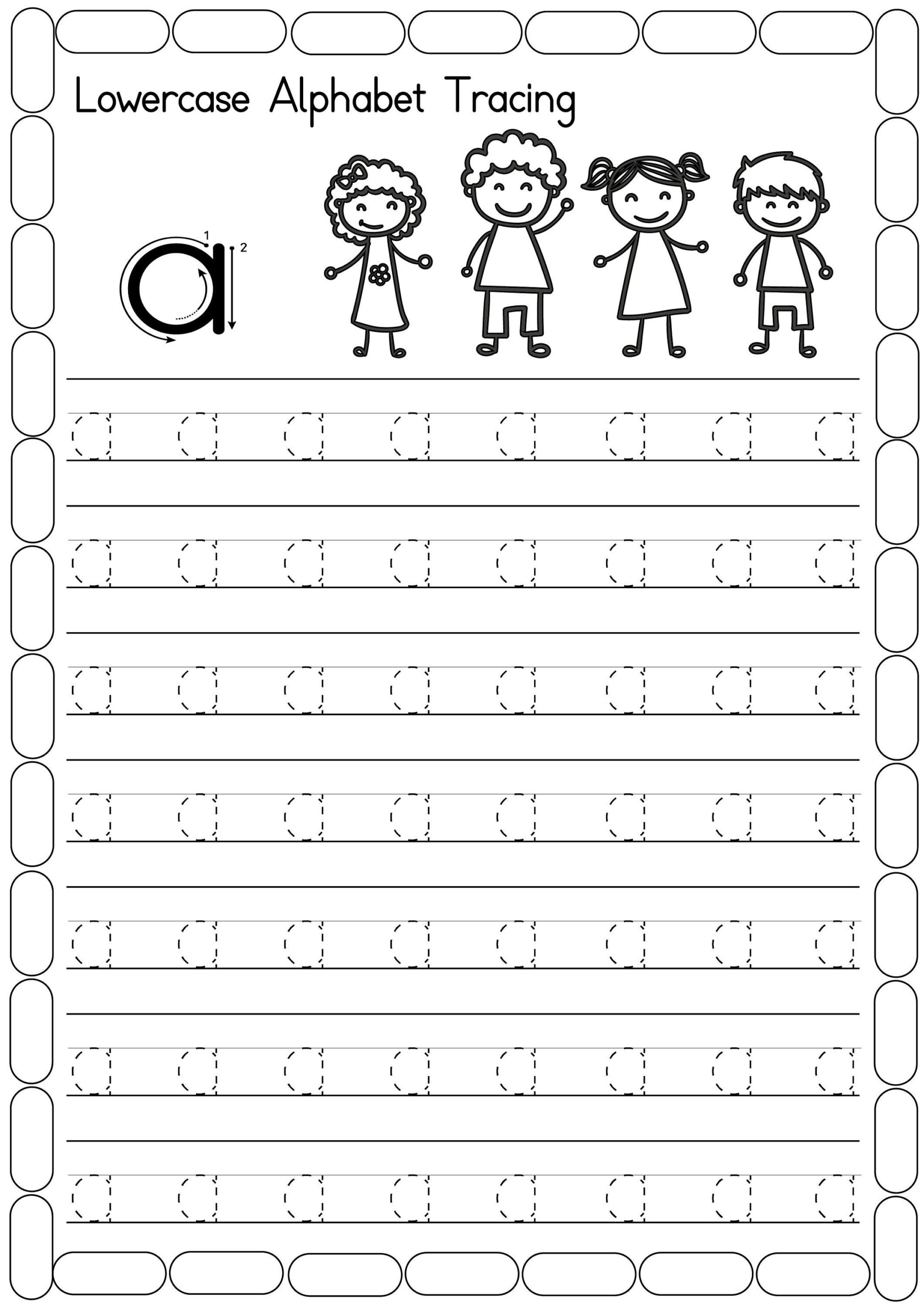 Alphabet Tracing/26 Printable Lower Case Alphabet Tracing pertaining to Lower Case Letter Tracing Worksheets