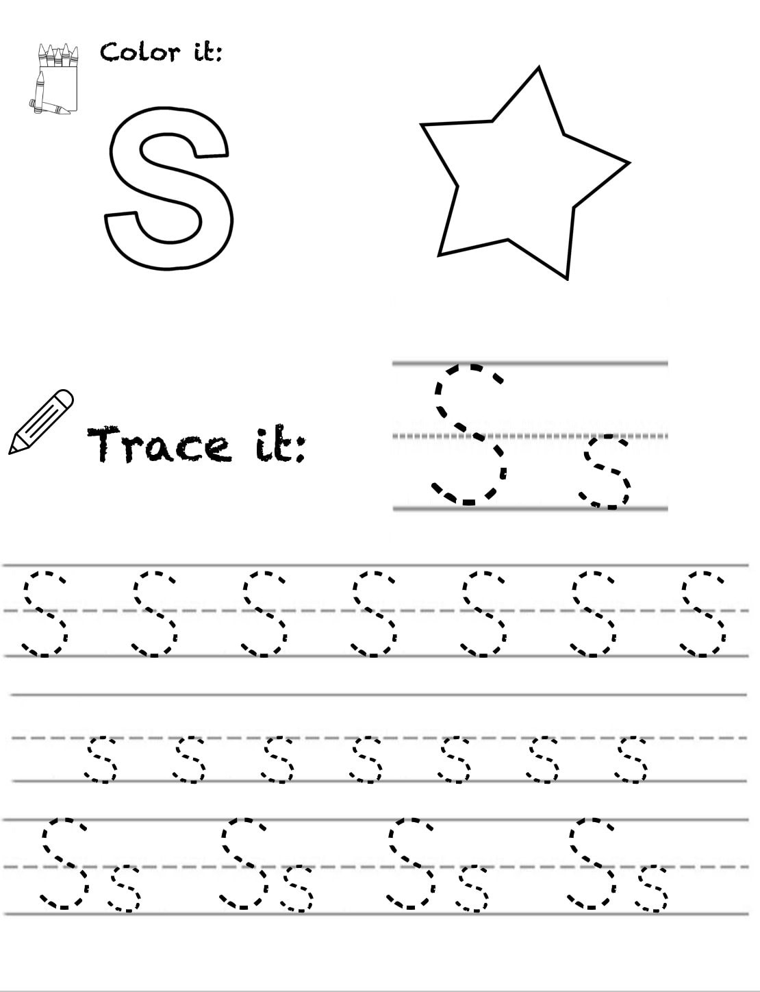 Alphabet Tracing &amp;amp; Identifikation - Buchstabe S - Etsy.de pertaining to Tracing Letter S Worksheet