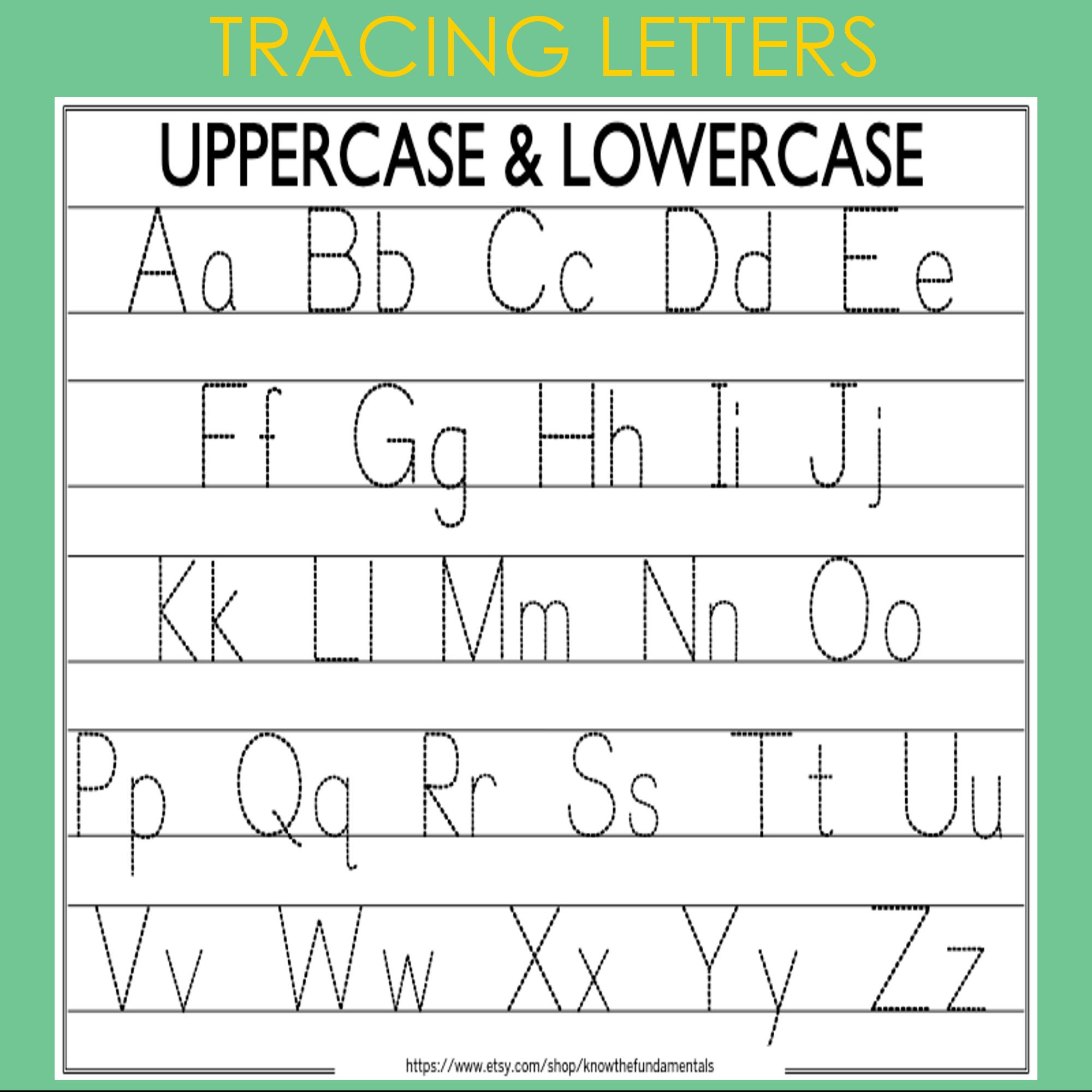 Alphabet Tracing Printable Worksheet | Capital Small Letters for Capital And Small Letter Tracing Worksheet