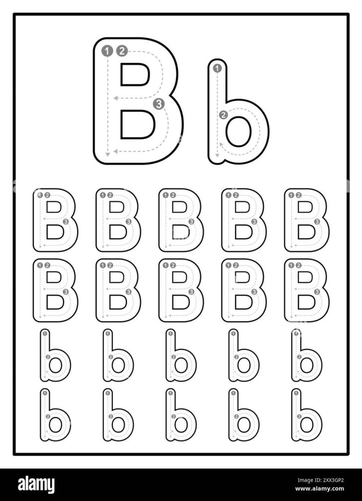 Lowercase Letter B Tracing Worksheets