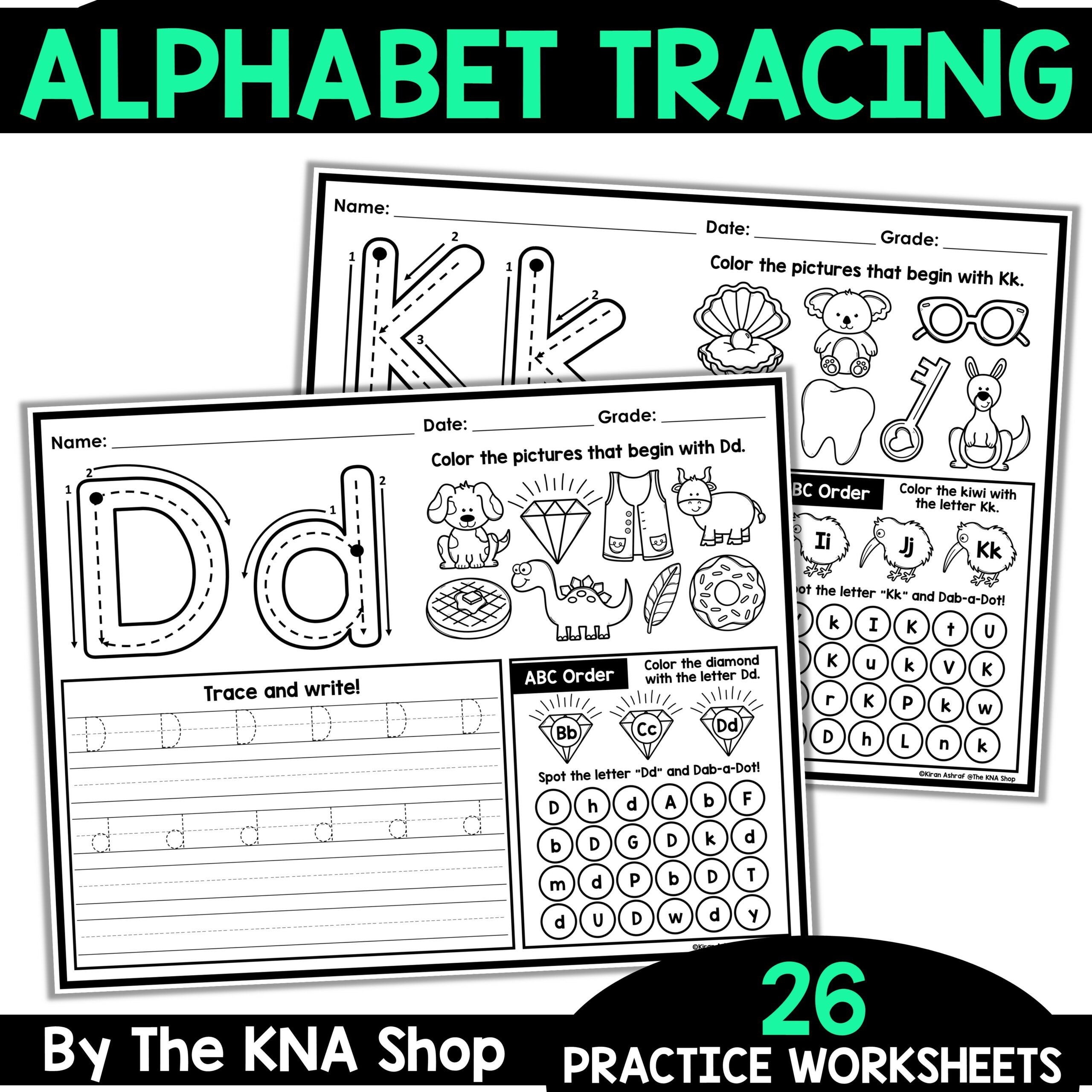 Alphabet Tracing Worksheets | Madeteachers regarding Letter Tracing Worksheets Tpt