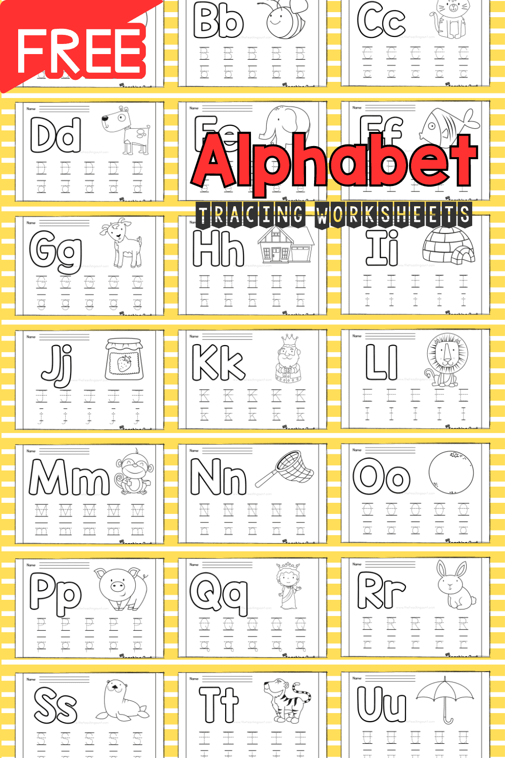 Alphabet Tracing Worksheets - The Teaching Aunt with regard to Letter Tracing Worksheets Free Download For Adults