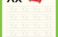 Alphabet Verfolgung Arbeitsblatt Mit Buchstabe X Vektorbild intended for Letter X Tracing Worksheet