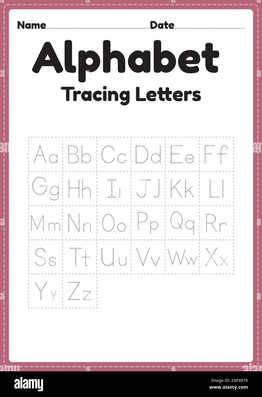 Alphabet Worksheets For Kindergarten Tracing Letters For Preschool for Letter Tracing Alphabet Worksheet