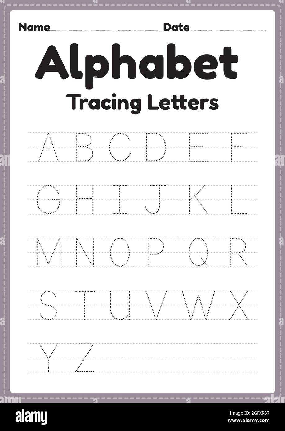 Alphabet Worksheets For Kindergarten Tracing Letters For Preschool for Letter Tracing Worksheets For Kindergarten
