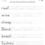 Australia Themed Word Tracing Worksheets • Beeloo Printable Crafts Within Letter Tracing Worksheets Australia