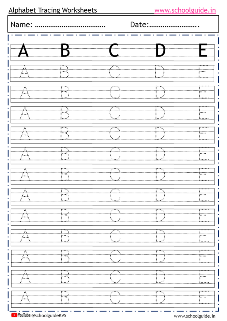Letter Tracing Worksheets Capital
