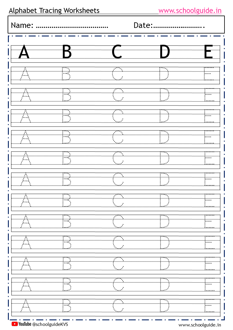 Capital Letters Tracing Worksheets For Kids for Letter Tracing Worksheets Capital