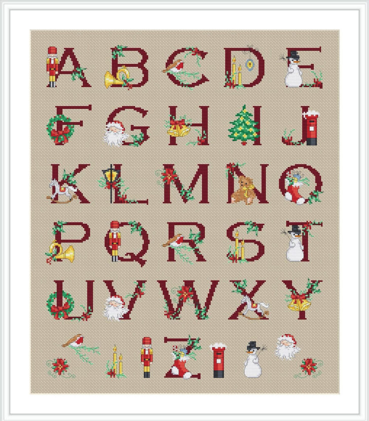 Christmas Cross Stitch Alphabet Free