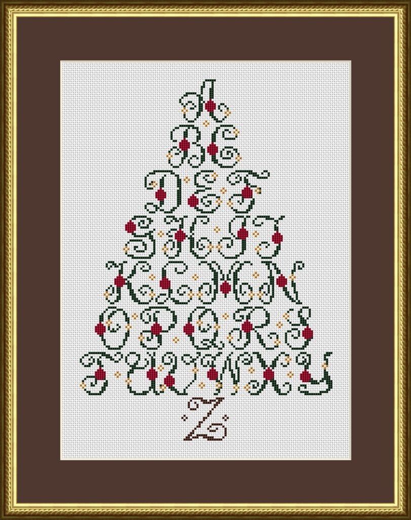 Christmas Tree Alphabet Sampler Cross Stitch Pattern 1182 regarding Christmas Cross Stitch Alphabet Free
