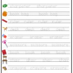 Classroom Objects 2 Word Tracing Worksheet   Ezpzlearn For Two Letter Words Tracing Worksheets