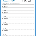 Cursive Alphabet: Letter "A" Worksheet​ Pertaining To Cursive Uppercase And Lowercase Letter Tracing Worksheets