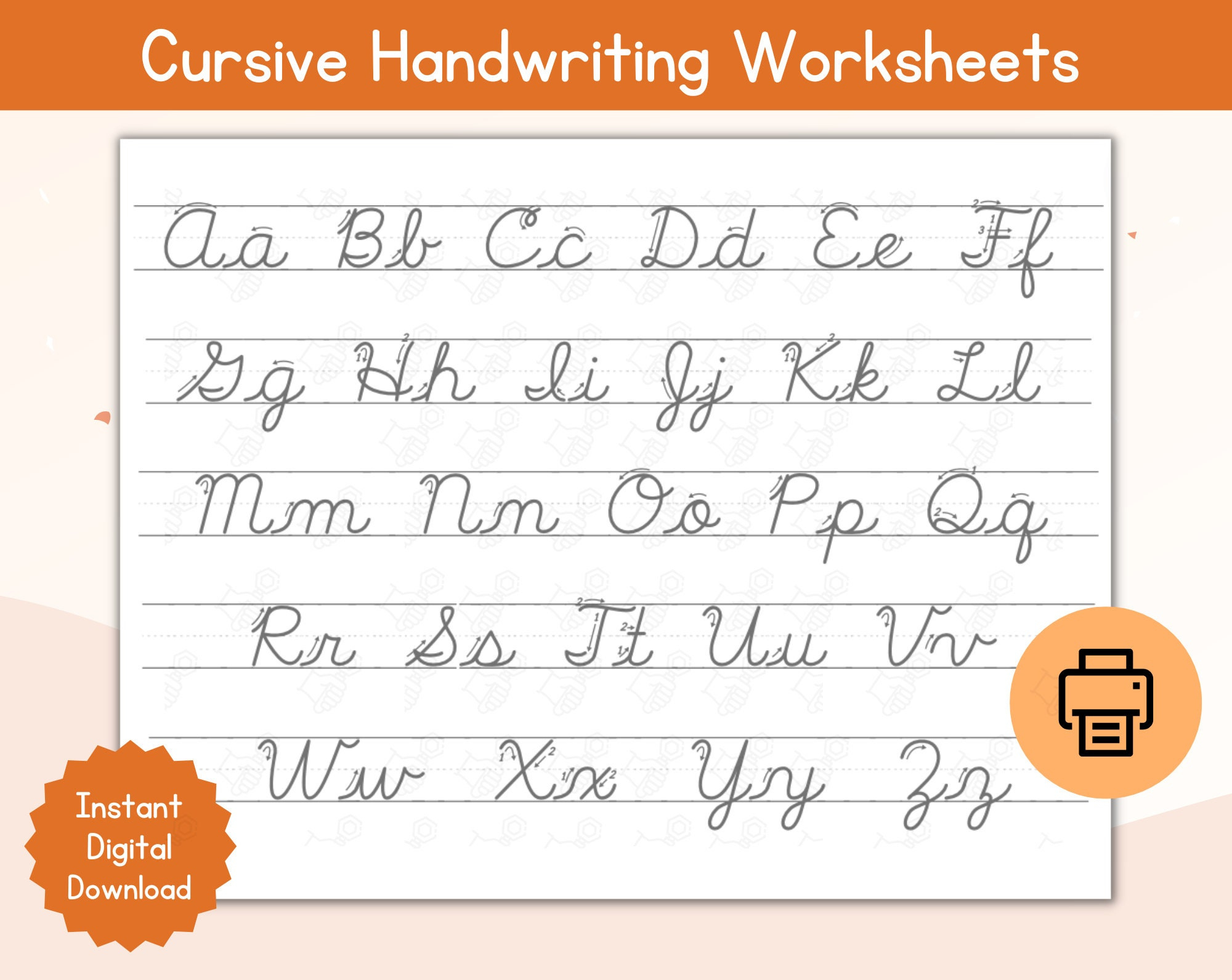 Cursive Alphabet Tracing Worksheet / Printable Cursive Alphabet for Letter Tracing Worksheets Cursive