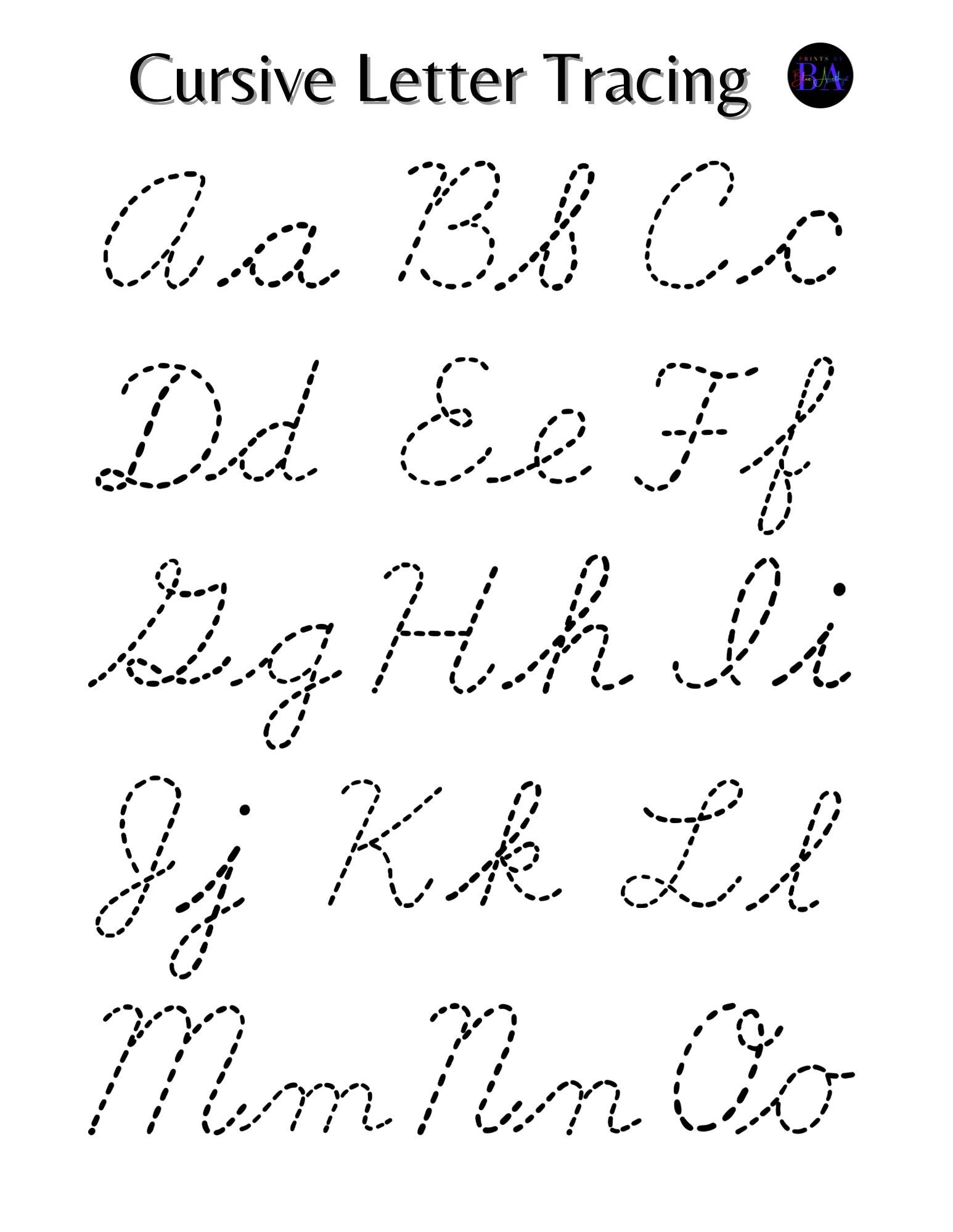 Cursive Letter Tracing - Upper &amp;amp; Lower Case - Etsy in Cursive Uppercase And Lowercase Letter Tracing Worksheets