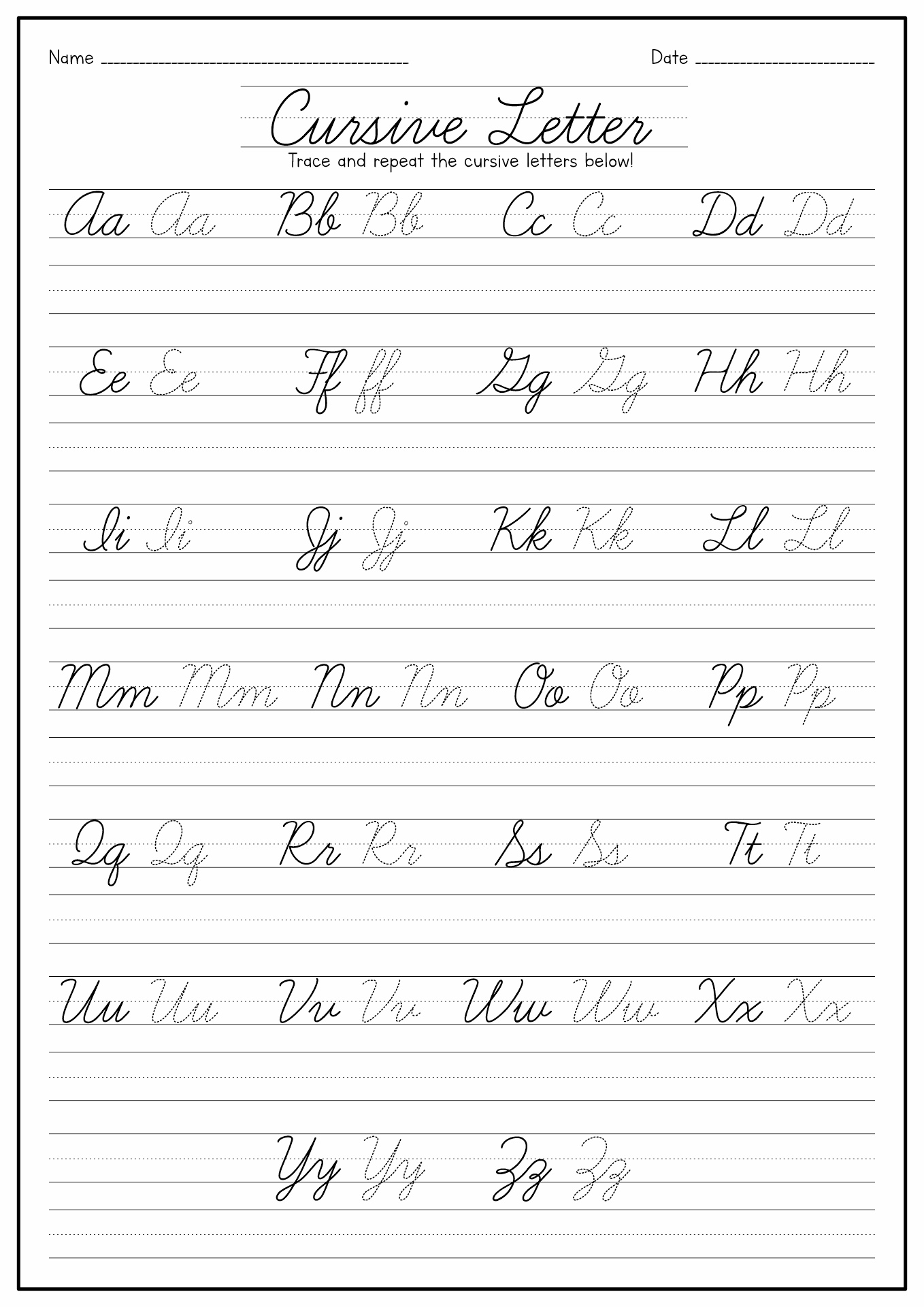 Cursive Tracing Words Worksheets in Letter Tracing Worksheets Cursive
