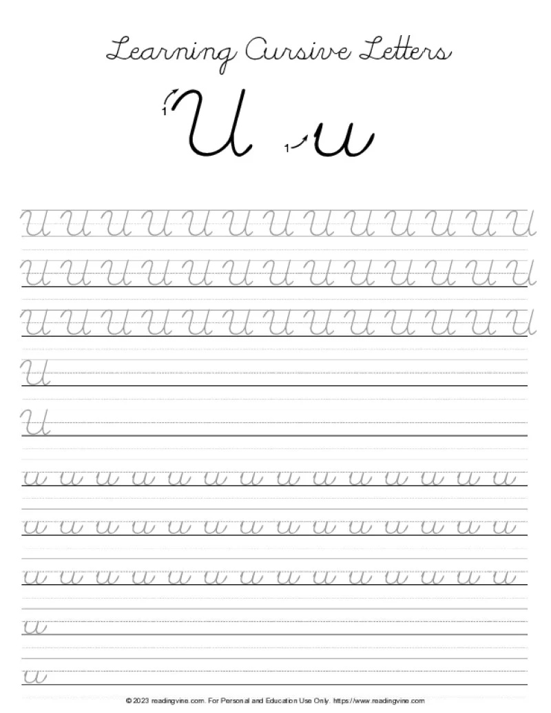 Cursive Writing Practice Sheets (Pdf) - Readingvine intended for Cursive Letter Tracing Worksheets