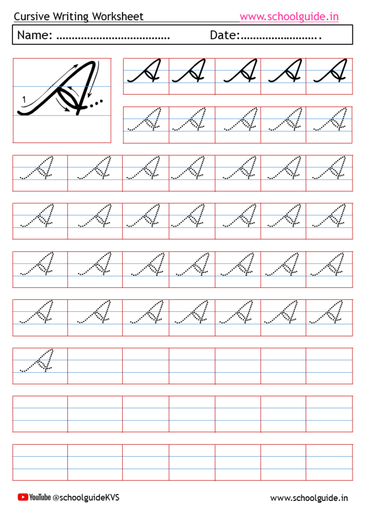 Letter Tracing Worksheets Cursive Writing Practice Sheets AZ