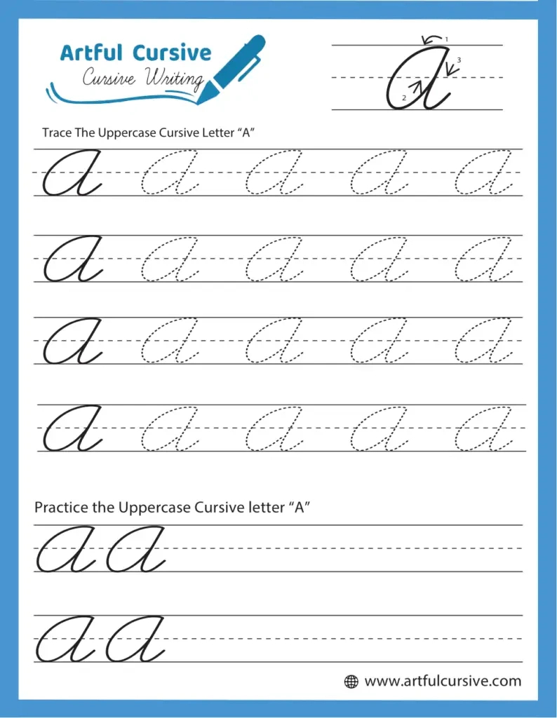 Download Free Printable Cursive Writing Worksheets - Artful Cursive with Cursive Letter Tracing Worksheets Free Download