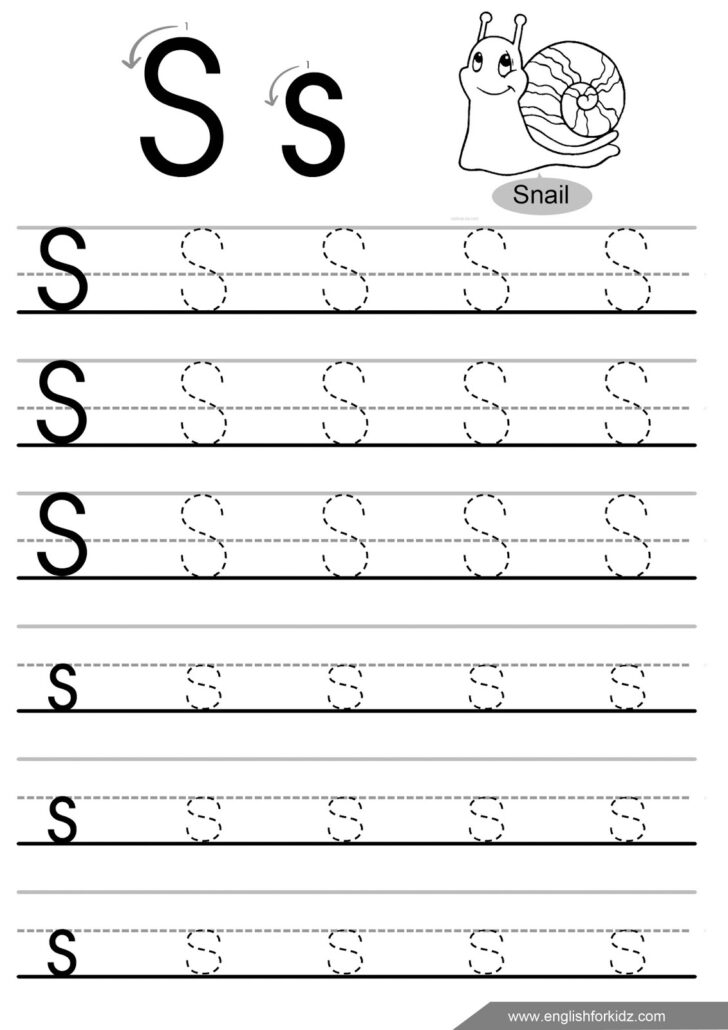 Letter S Tracing Worksheets For Kindergarten