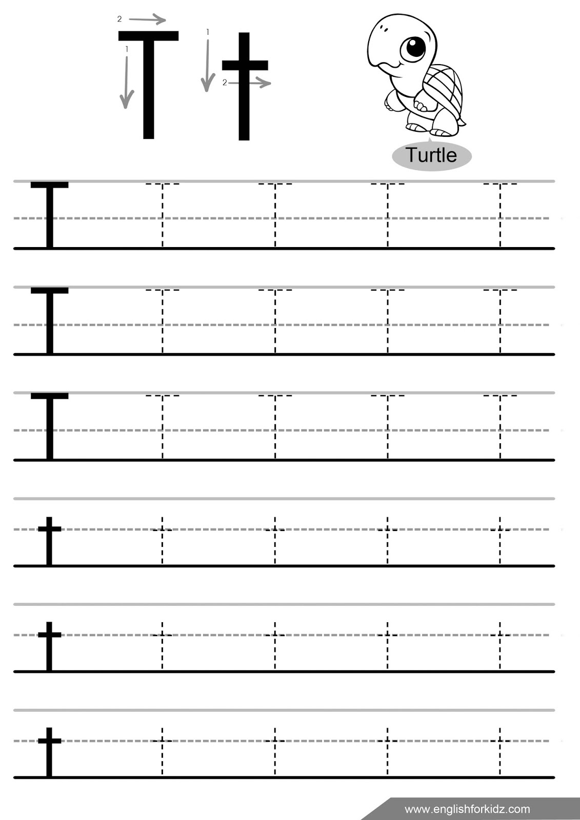 English For Kids Stepstep: Letter Tracing Worksheets (Letters regarding Letter Tracing Worksheets T