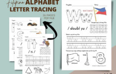 Filipino Alphabet Letter Tracing (26 Pages) Filipino Worksheet For throughout Letter Tracing Worksheets Free Download Philippines