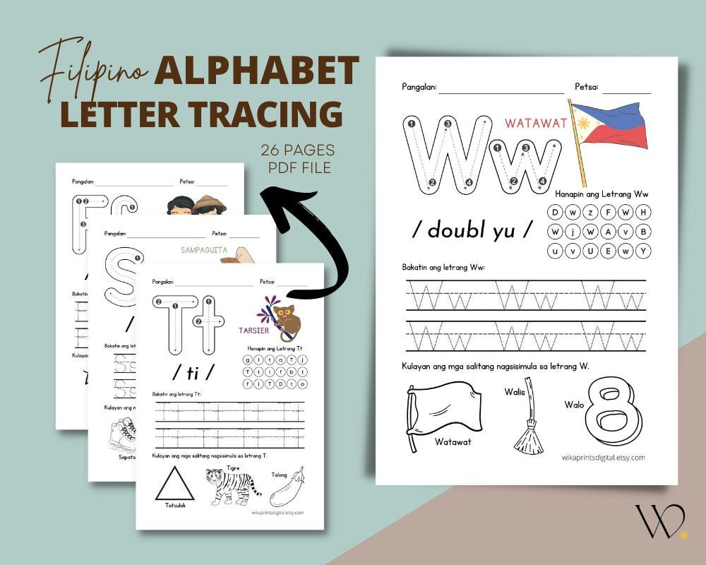 Filipino Alphabet Letter Tracing (26 Pages) Filipino Worksheet For throughout Letter Tracing Worksheets Free Download Philippines