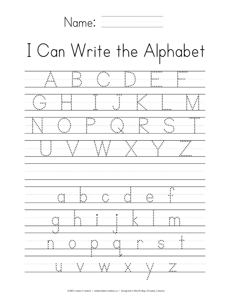 Free Alphabet Tracing Sheets - Lewis Creative pertaining to Tracing Of Every Letter Dotted Outline