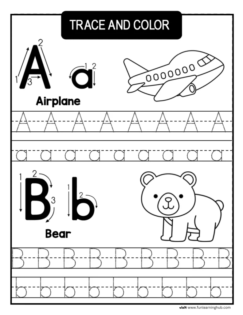 Free Alphabet Tracing Worksheets A–Z: Trace And Color Printables inside Individual Letter Tracing Worksheets