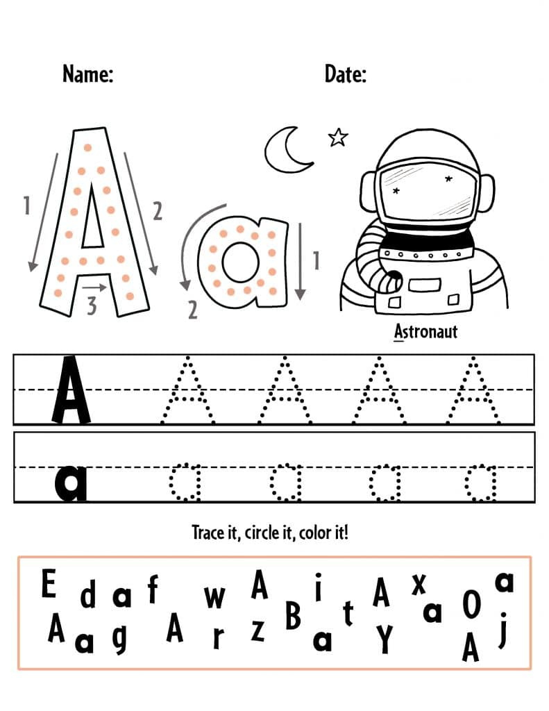 Free Alphabet Worksheets For Preschool! ⋆ The Hollydog Blog pertaining to Tracing Letter A Worksheets For Preschoolers