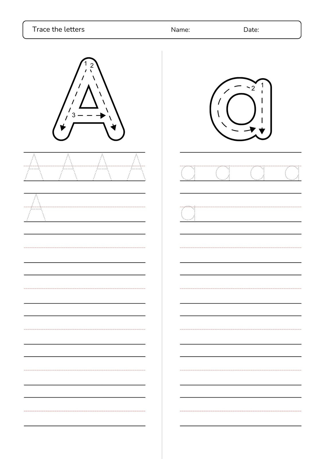 Free Custom Printable Handwriting Worksheet Templates | Canva for Create Letter Tracing Worksheets