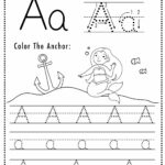Free Letter A Tracing Worksheets (Mermaid Themed)   Sly Spoon For Worksheet Tracing Letter A