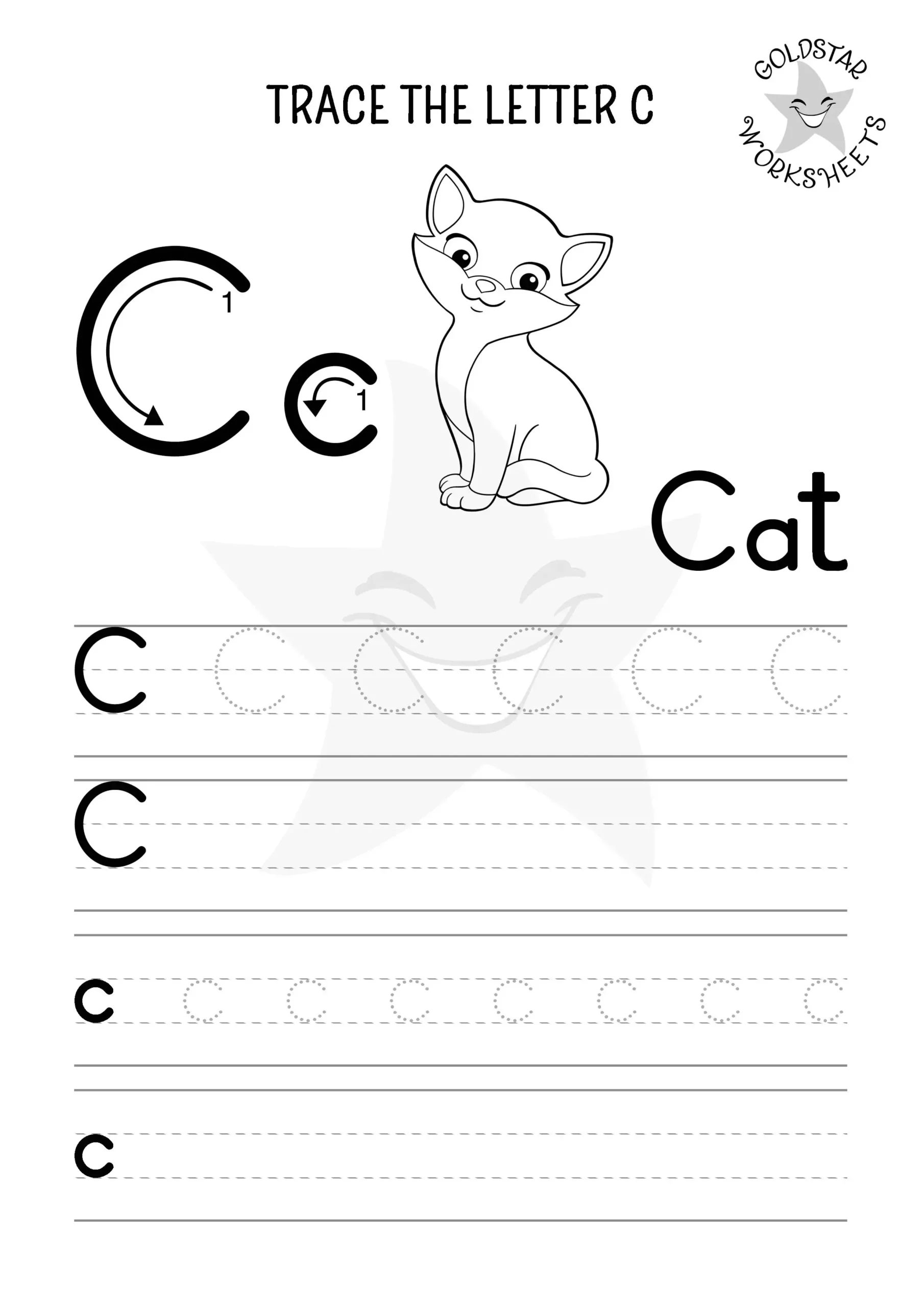 Free Letter C Tracing Sheets – Cute Cat, Cow &amp;amp; Car Designs Kids Love! with Tracing Letter C Worksheets