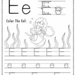 Free Letter E Tracing Worksheet (Printable) Mermaid Themed   Sly Spoon For Free Letter E Tracing Worksheets