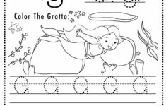Free Letter G Tracing Worksheet (Printable) Mermaid Themed - Sly Spoon for Tracing Letter G Worksheets For Kindergarten