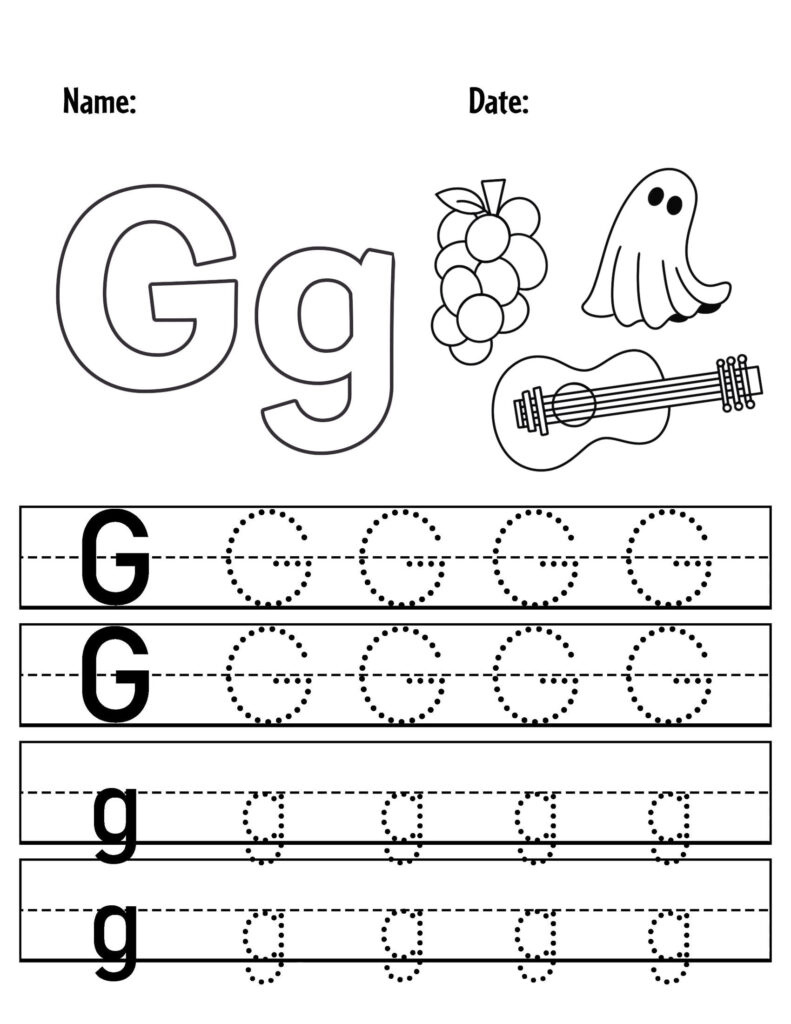 Free Letter G Worksheets For Preschool! ⋆ The Hollydog Blog throughout Tracing Letter G Worksheets For Preschool