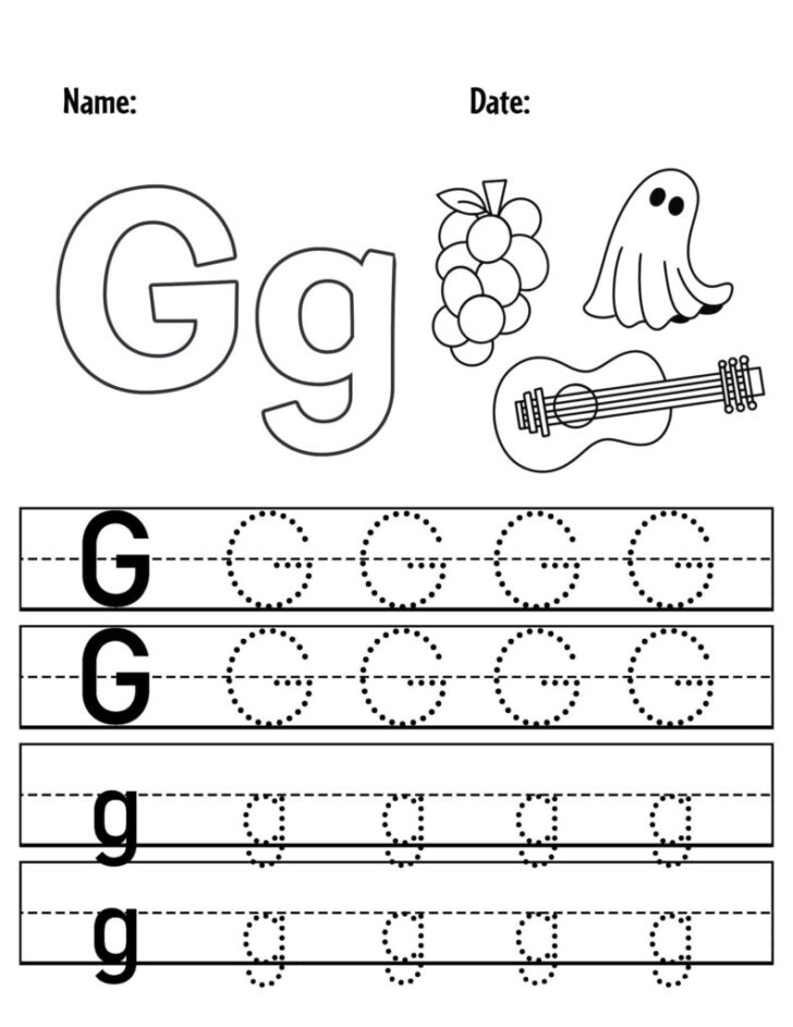 The Letter G Tracing Worksheets