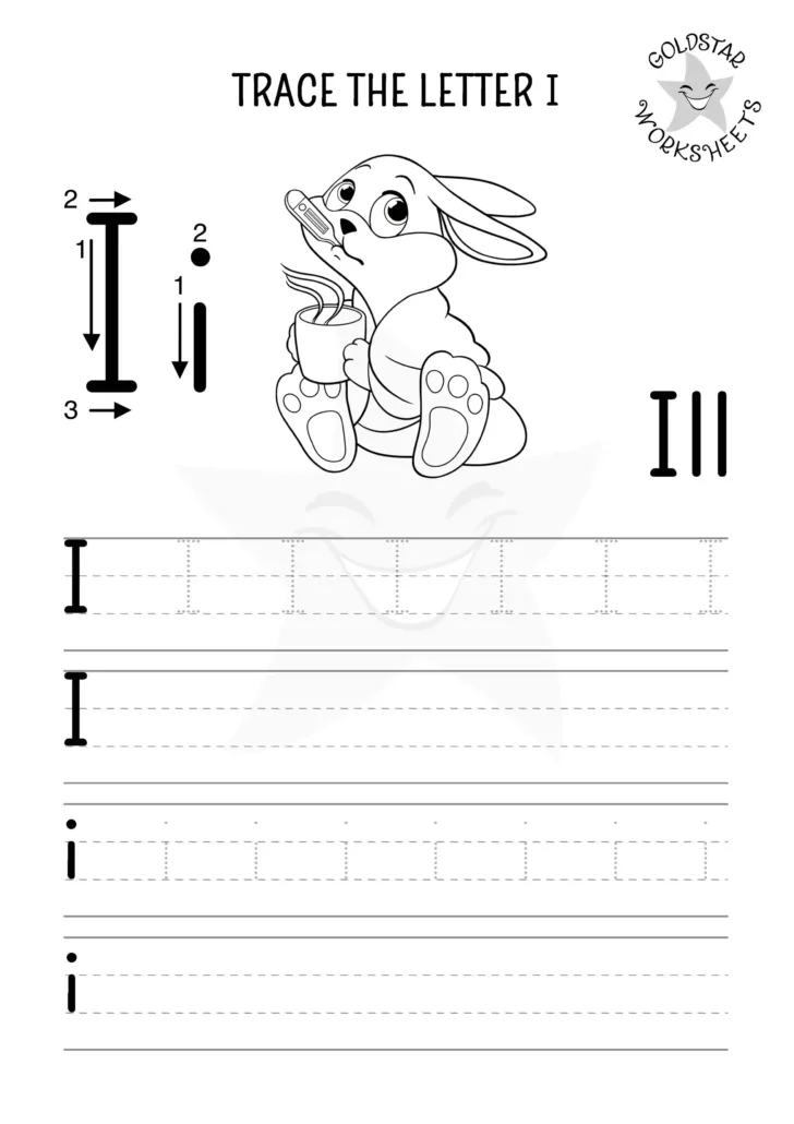 Letter I Tracing Worksheets For Preschool