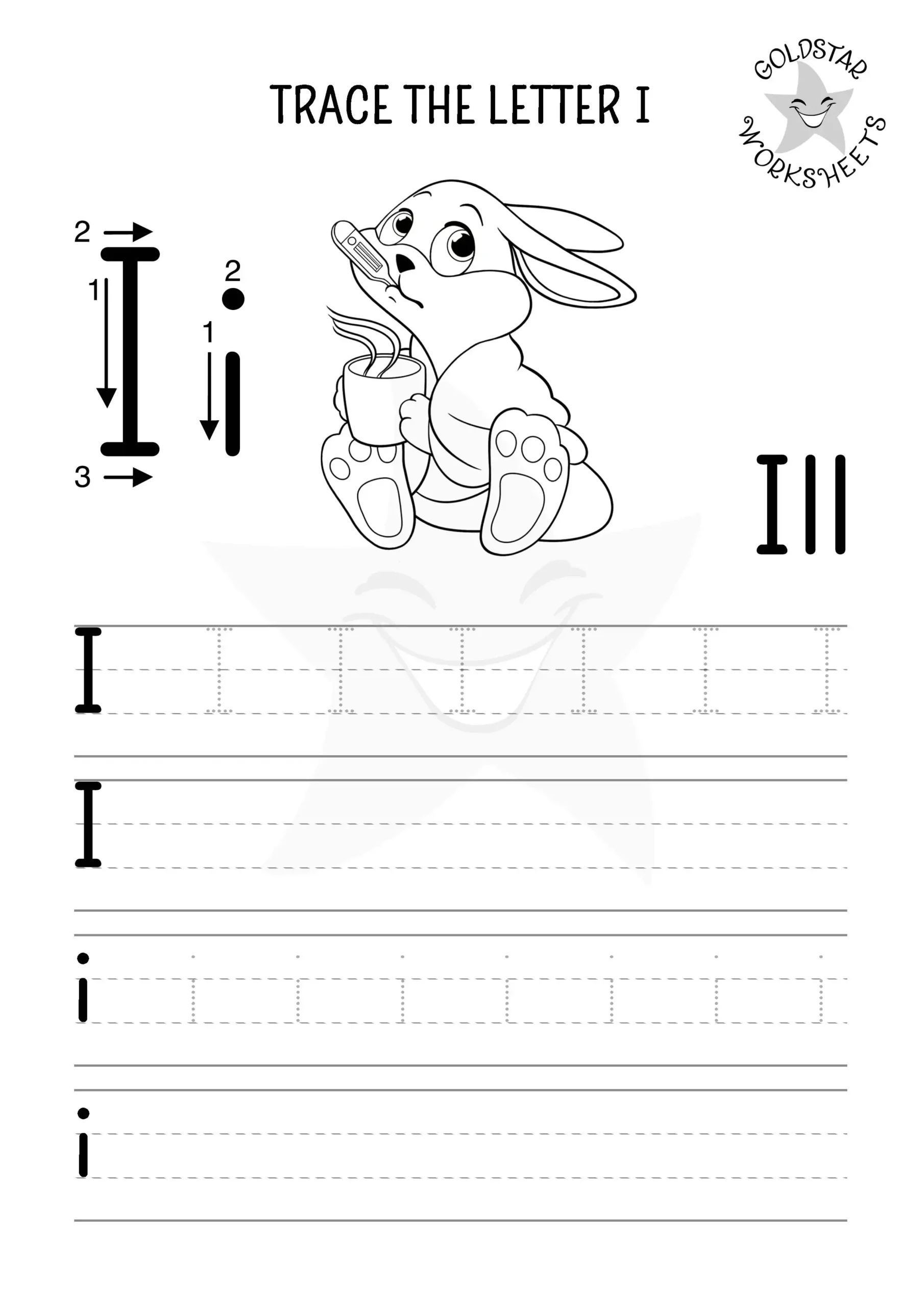 Free Letter I Tracing Worksheets – Igloo And Ill Bunny Designs! throughout Letter I Tracing Worksheets For Preschool