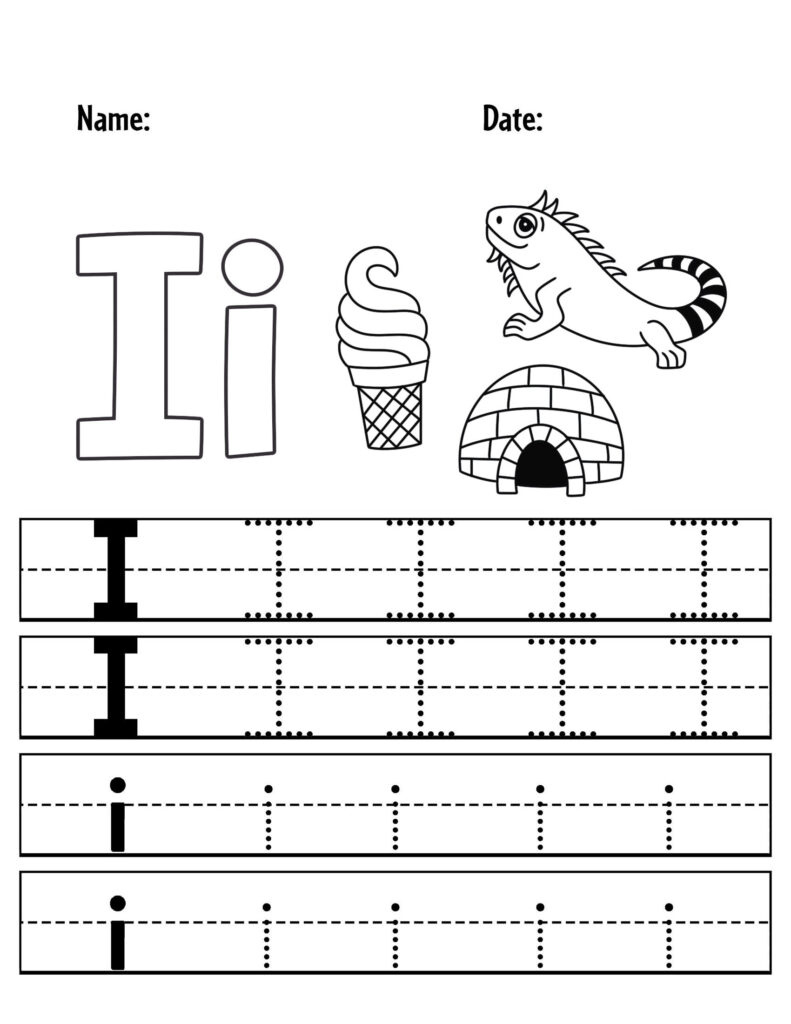 Free Letter I Worksheets For Preschool! ⋆ The Hollydog Blog throughout Free Printable Preschool Worksheets Tracing Letter I
