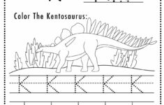 Free Letter K Tracing Worksheet (Printable) Dinosaur Themed - Sly inside Letter K Tracing Worksheets For Kindergarten