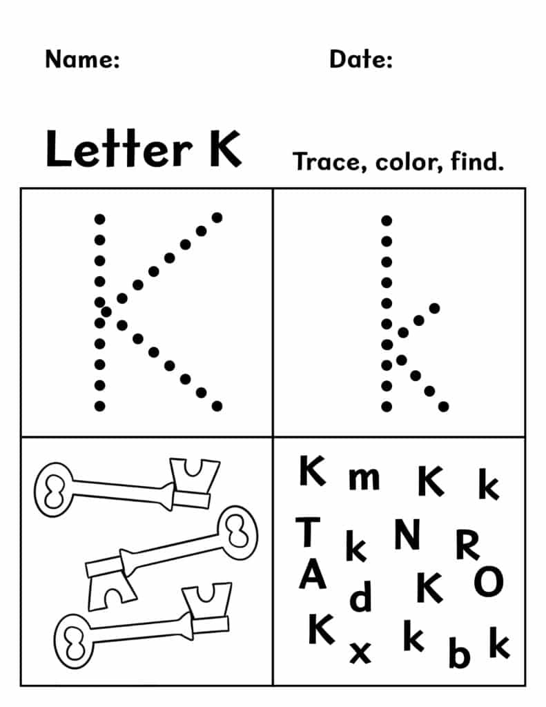Free Letter K Worksheets For Preschool ⋆ The Hollydog Blog inside Letter K Tracing Worksheets Preschool